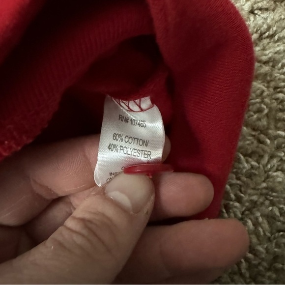 C & K Designs Women’s Red Button Up Embroidered Double Collar Sweater Medium - Picture 4 of 7